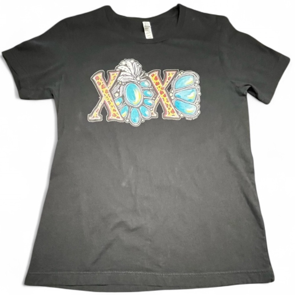 Bella Canvas Black/Turquoise T-Shirt, M